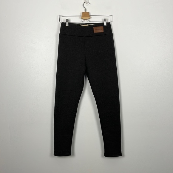 Fashion lined pants women's Small faux fur tapered sherpa ankle black pants - Picture 1 of 9